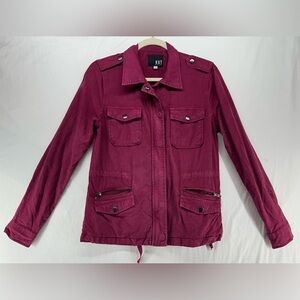 Kut From the Kloth Size Small Jacket Utility Lightweight Zip Soft Casual Red